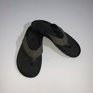 OluKai Ohana-M Sandals Shoes Mens Size 13 Brown Synthetic Thong Comfort Casual